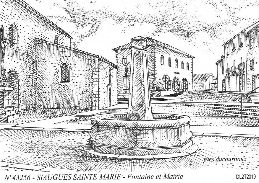 N 43256 - SIAUGUES SAINTE MARIE - fontaine et mairie